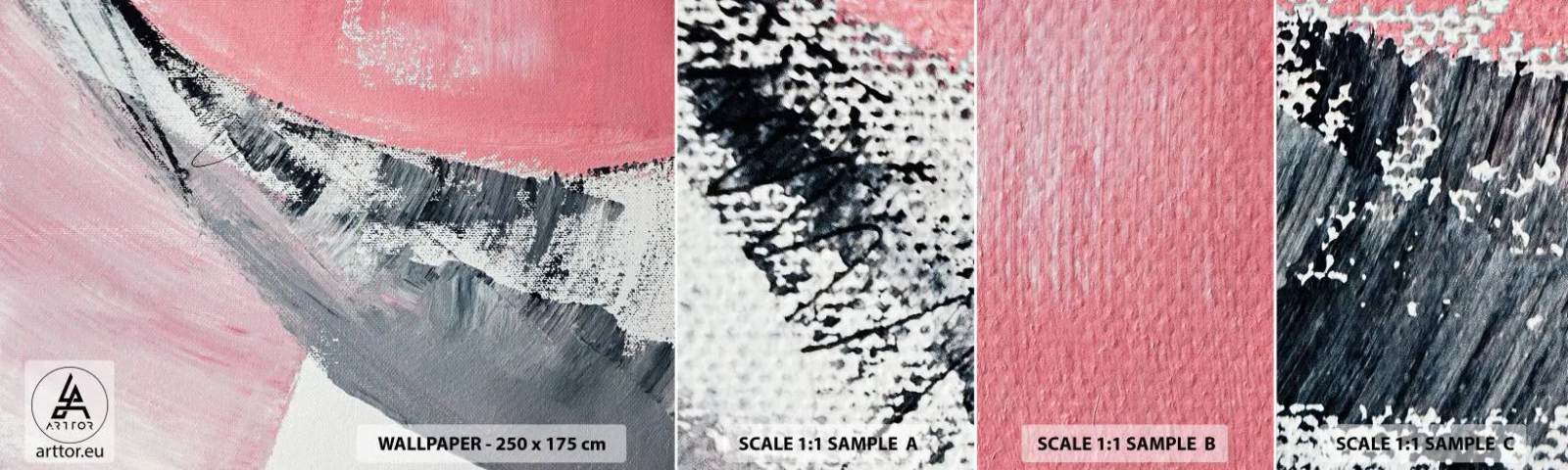 Amostra de Papel de Parede Standard Eco - Composição à medida - Abstração, Pedaço, Cores pastel - 100x30 cm