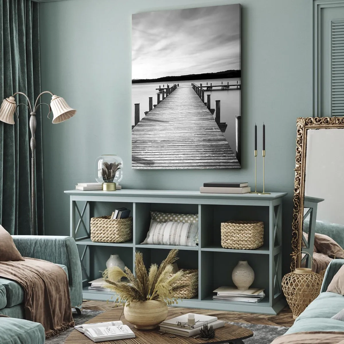 Quadro em tela - A fonte da tranquilidade - 55x100 cm