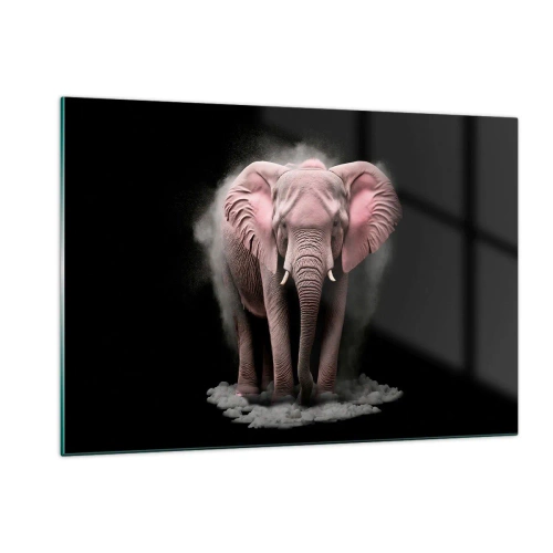 Quadro em vidro - Não pense em um elefante rosa! - 120x80 cm