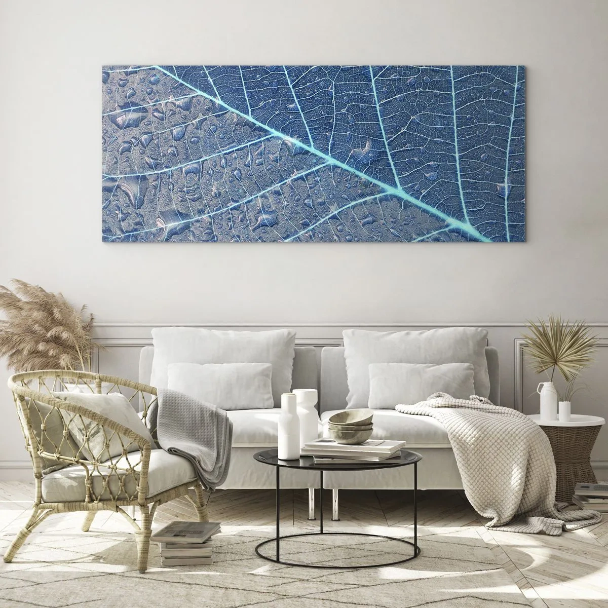 Quadro em vidro - A vida em azul - 160x50 cm