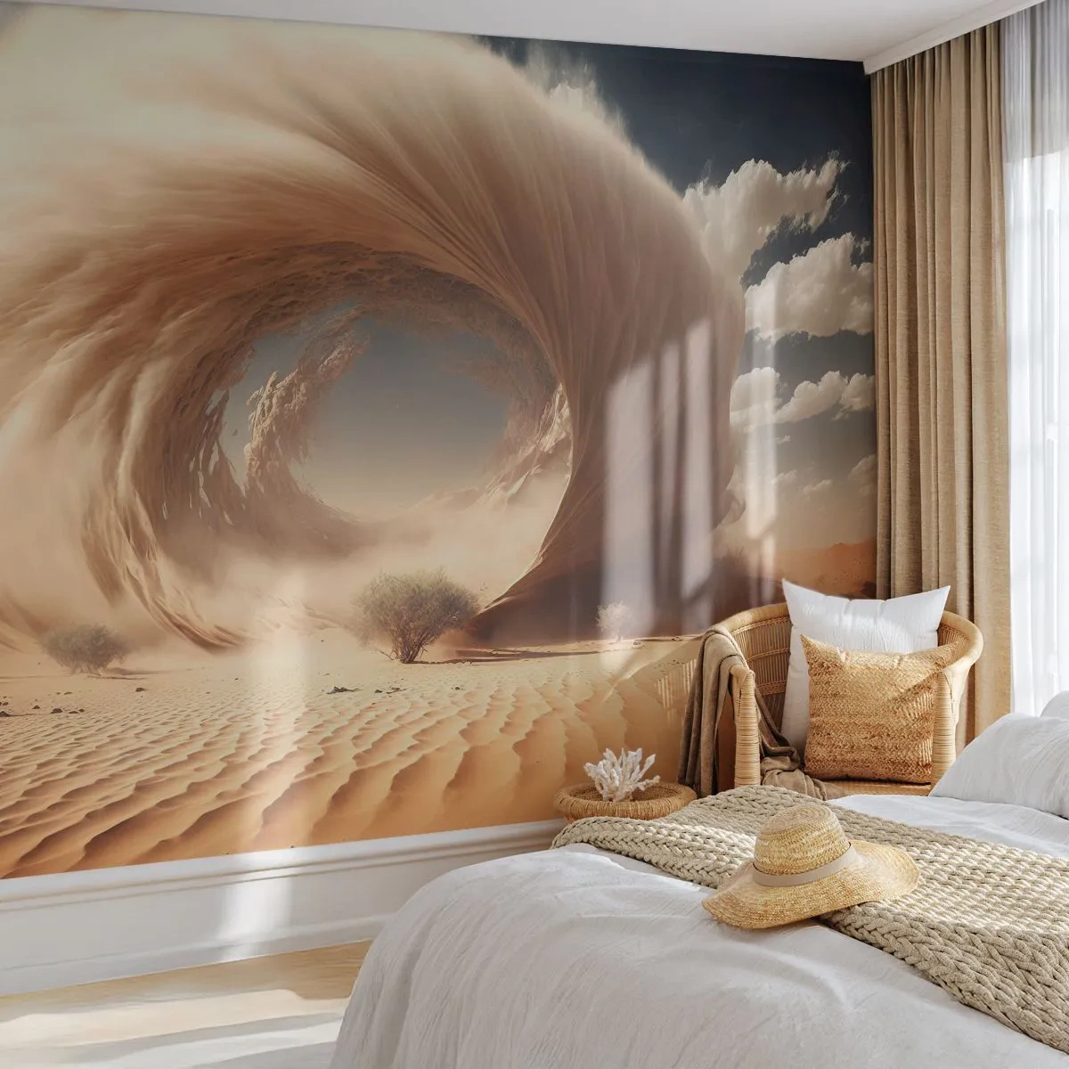 Papel de Parede Premium Sand - Portal aberto - Areia, Deserto, Uma tempestade de areia - 500x350 cm