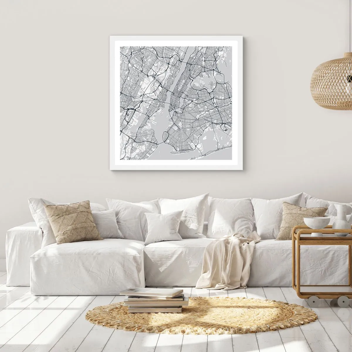 Pôster em moldura branca - Anatomia de uma metrópole - 30x30 cm