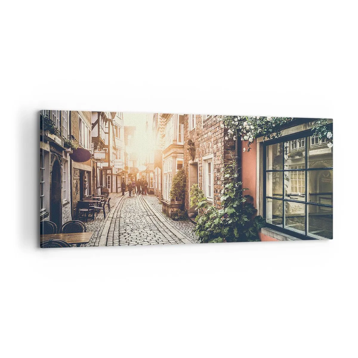 Quadro em tela - Beco rosa em brilho rosa - 100x40 cm