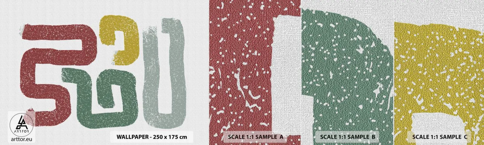 Amostra de papel de parede Premium Canvas - Em uma língua desconhecida - Pedaço, Minimalismo, Rolando - 100x30 cm