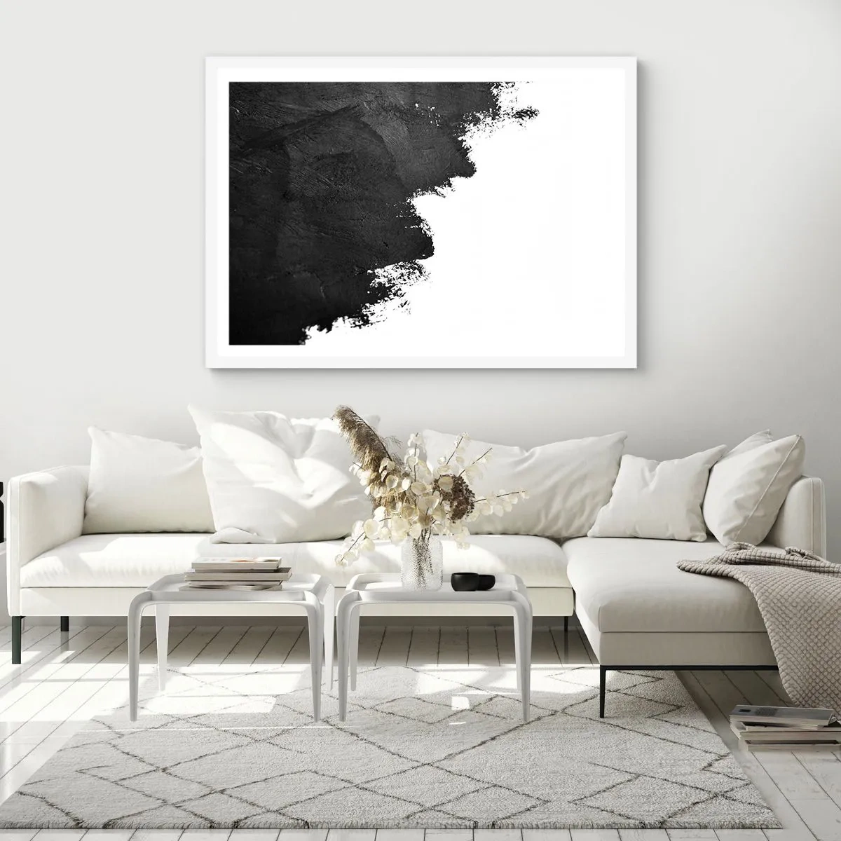 Pôster em moldura branca - Elementos: terra - 91x61 cm