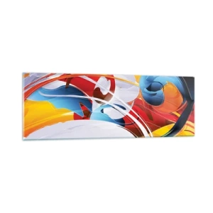 Quadro em vidro - A dança dos elementos da natureza - 90x30 cm