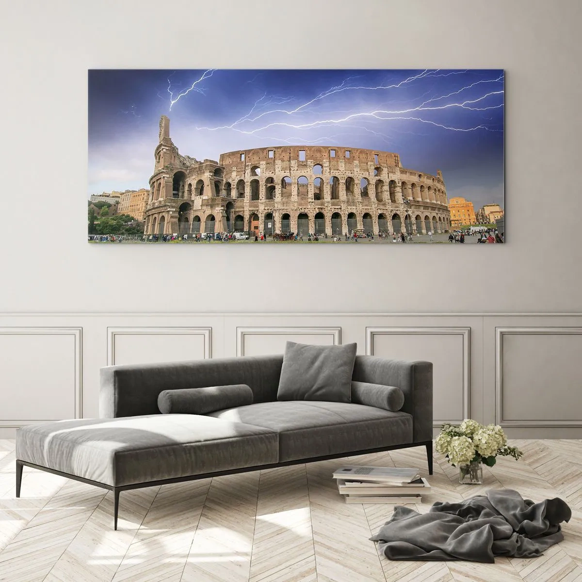 Quadro em vidro - Arena de combate - 140x50 cm