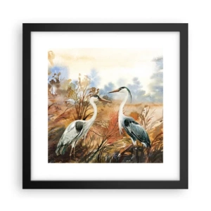 Pôster com moldura preta - Para onde ir no outono? - 30x30 cm