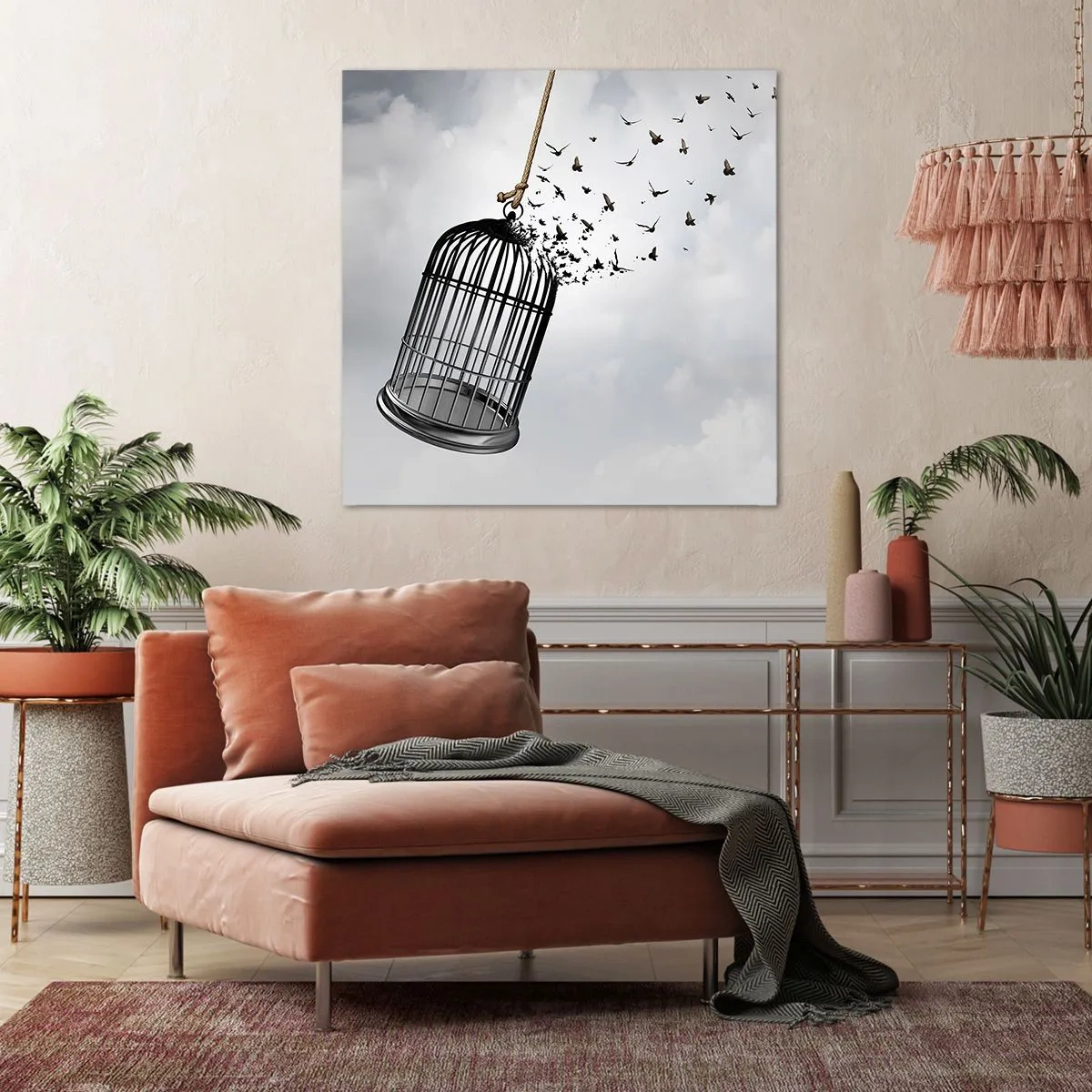 Quadro em tela - Fé... Esperança... Liberdade! - 60x60 cm