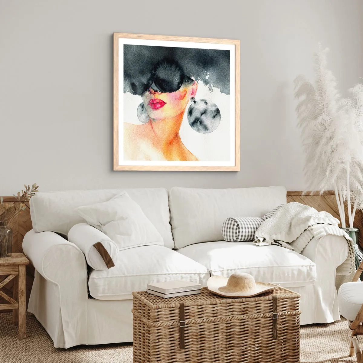 Pôster com moldura de carvalho claro - O segredo da elegância - 40x40 cm
