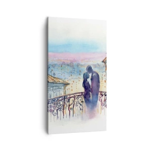 Quadro em tela - Amantes parisienses - 45x80 cm