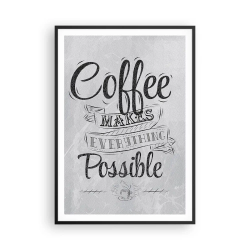 Pôster com moldura preta - Como podes não amar café - 70x100 cm