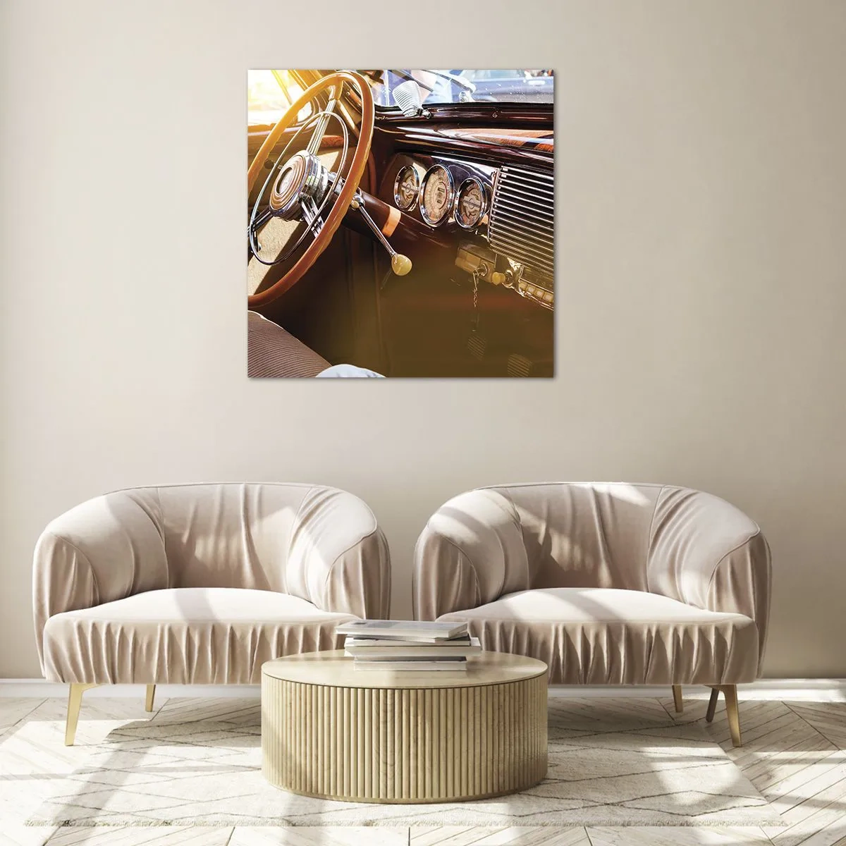 Quadro em vidro - Um sopro de luxo do passado - 30x30 cm
