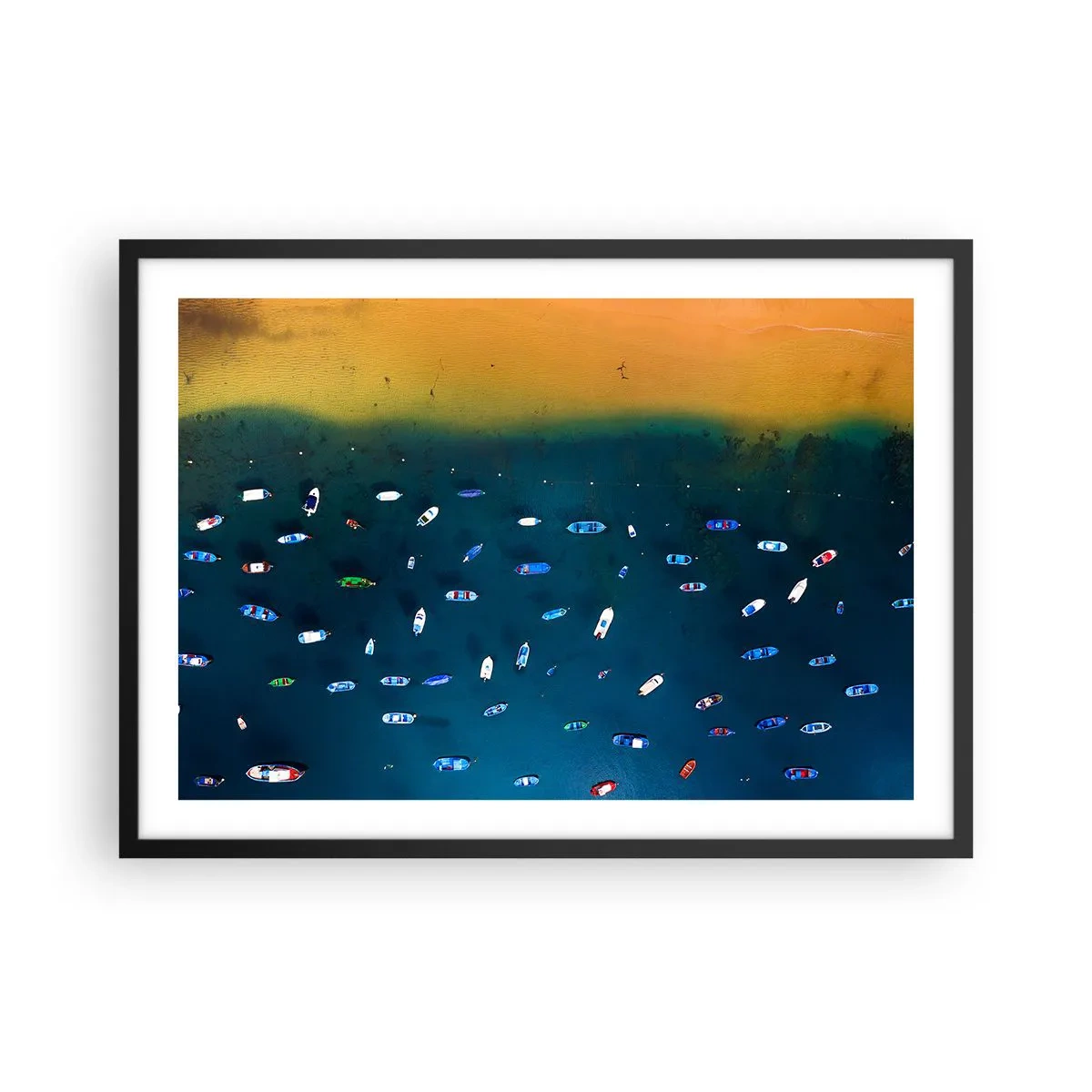 Pôster com moldura preta - Jogo de férias - 70x50 cm