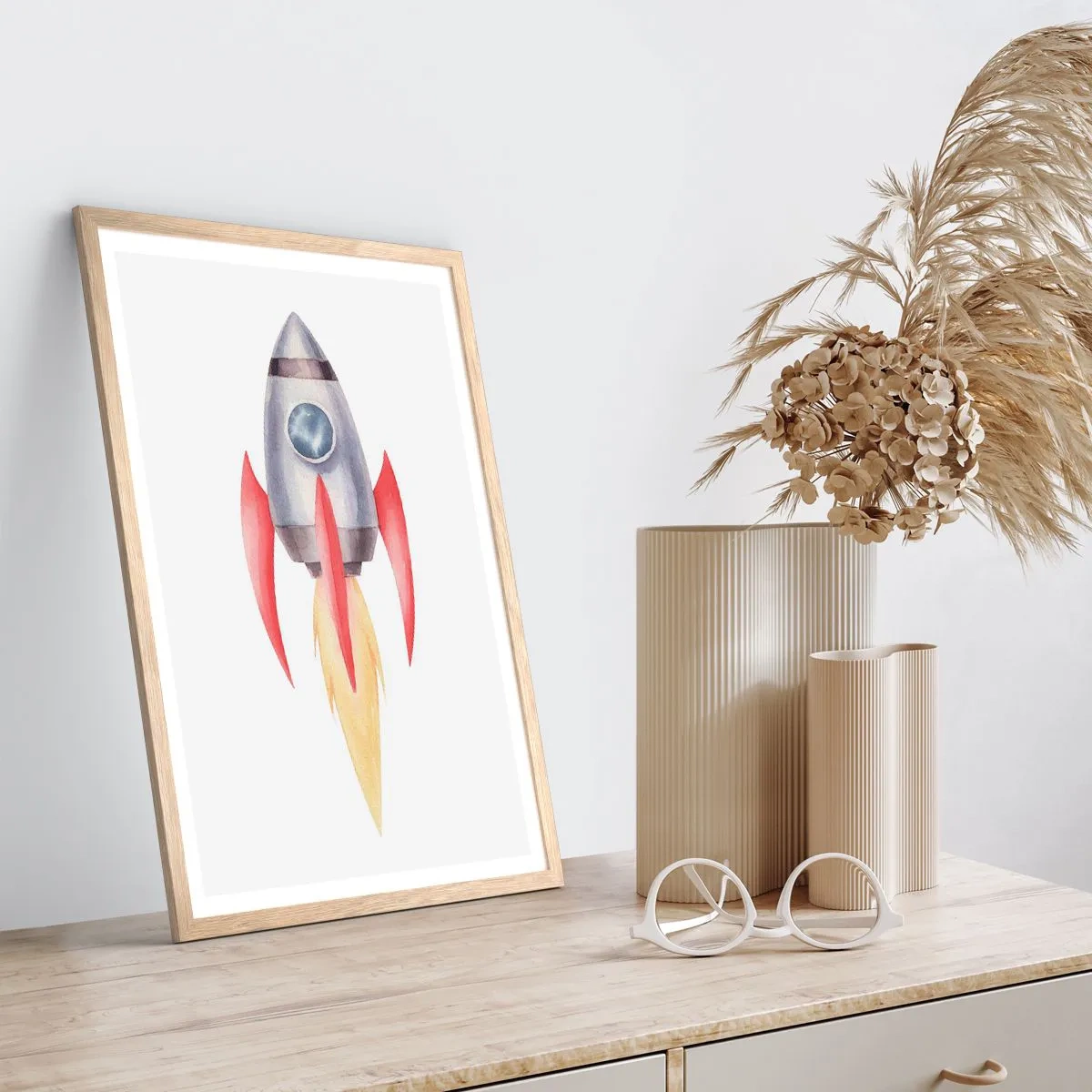 Pôster com moldura de carvalho claro - Mais alto, mais rápido e mais longe - 30x40 cm