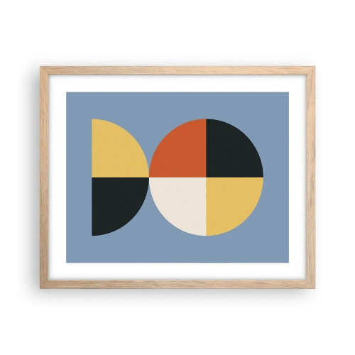 Pôster com moldura de carvalho claro - Verja e conte - 50x40 cm