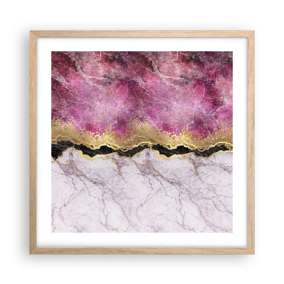 Pôster com moldura de carvalho claro - Na fronteira - 50x50 cm