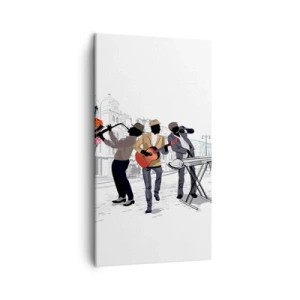 Quadro em tela - Música de rua - 45x80 cm