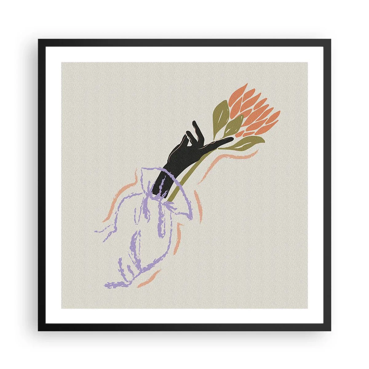Pôster com moldura preta - Toque fraterno - 60x60 cm