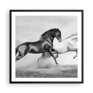 Pôster com moldura preta - Anjos e demônios - 60x60 cm