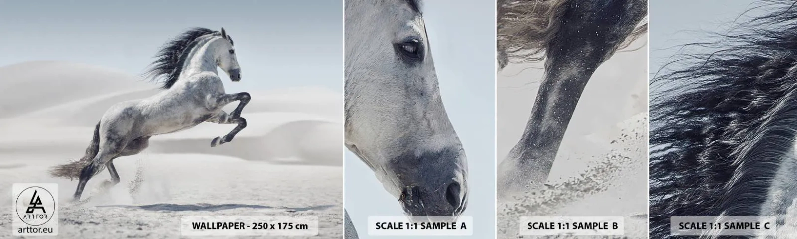 Amostra de Papel de Parede Standard Eco - Príncipe árabe - Animais, Cavalo, Cavalo galopando - 100x30 cm