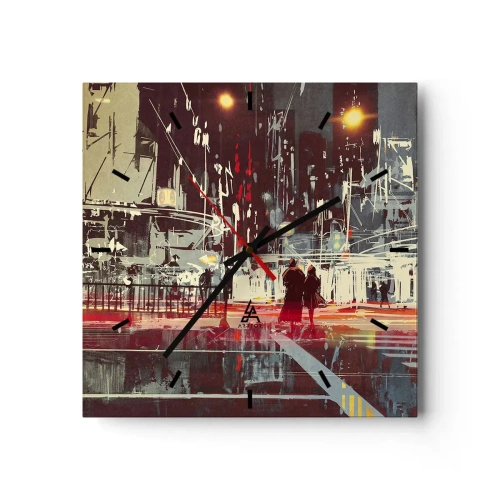 Relógio de parede - Relógio em vidro - Travessia metropolitana - 30x30 cm