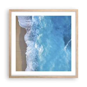 Pôster com moldura de carvalho claro - O poder do azul - 50x50 cm