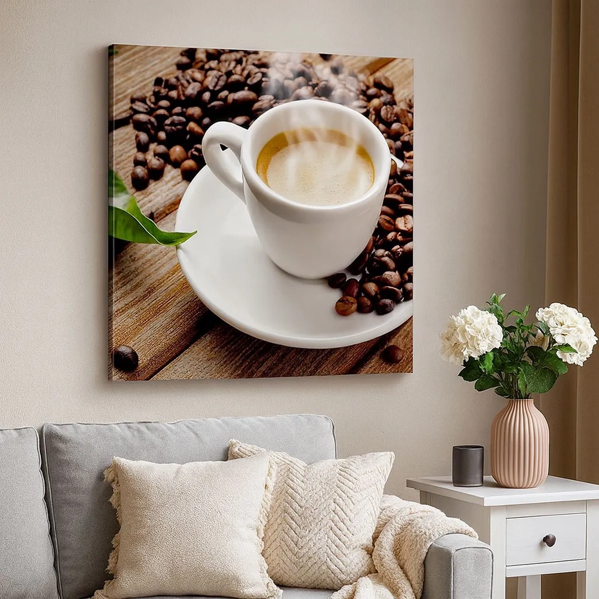 Quadro em tela - Pausa para um café - 30x30 cm