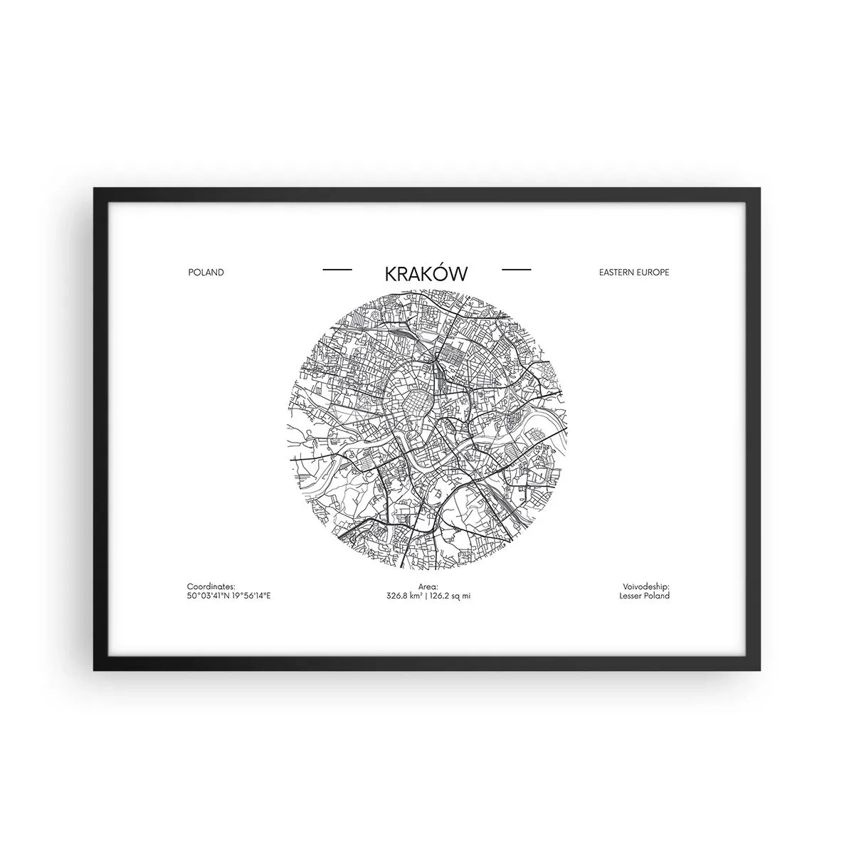 Pôster com moldura preta - Anatomia de Cracóvia - 70x50 cm