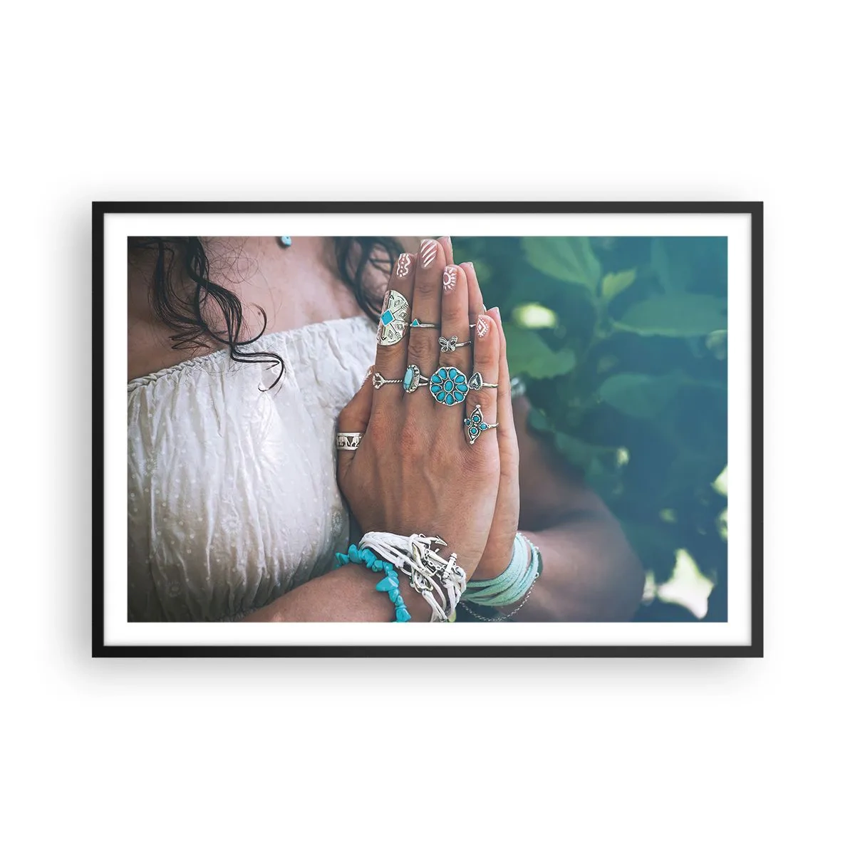 Pôster com moldura preta - Bem-vindo ao centro do ser - 91x61 cm