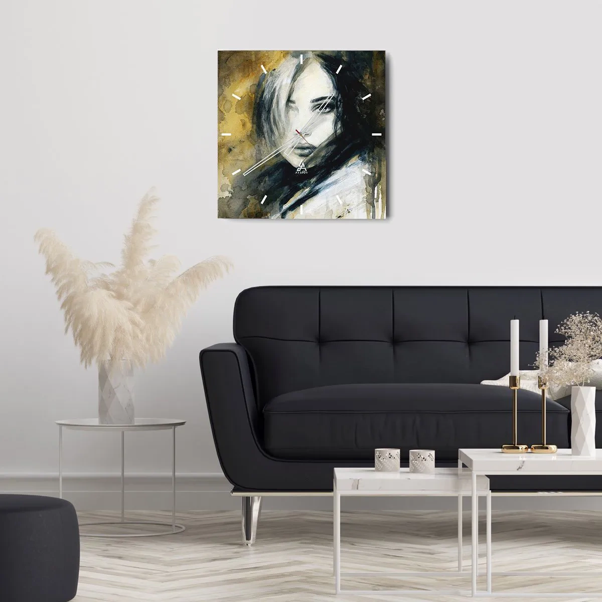 Relógio de parede - Relógio em vidro - Mais inocente ou sensual? - 40x40 cm