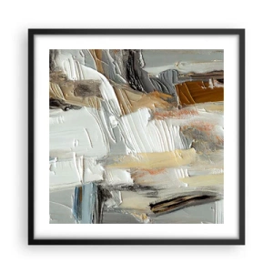 Pôster com moldura preta - Camadas coloridas - 50x50 cm