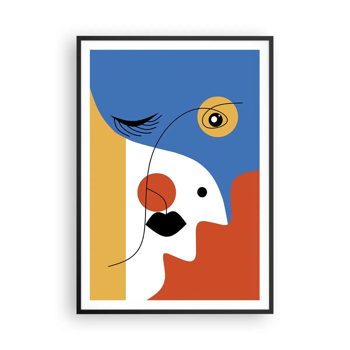 Pôster com moldura preta - Retrato desconstruído - 70x100 cm