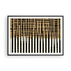 Pôster com moldura preta - Abstração arquitetónica - 100x70 cm