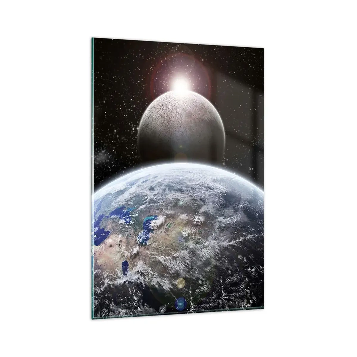 Quadro em vidro - Paisagem espacial - o nascer do sol - 80x120 cm