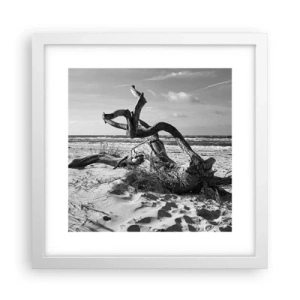 Pôster em moldura branca - Escultura do mar - 30x30 cm