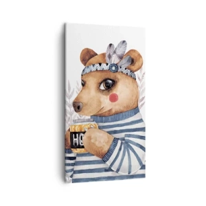 Quadro em tela - Doce ursa - 45x80 cm