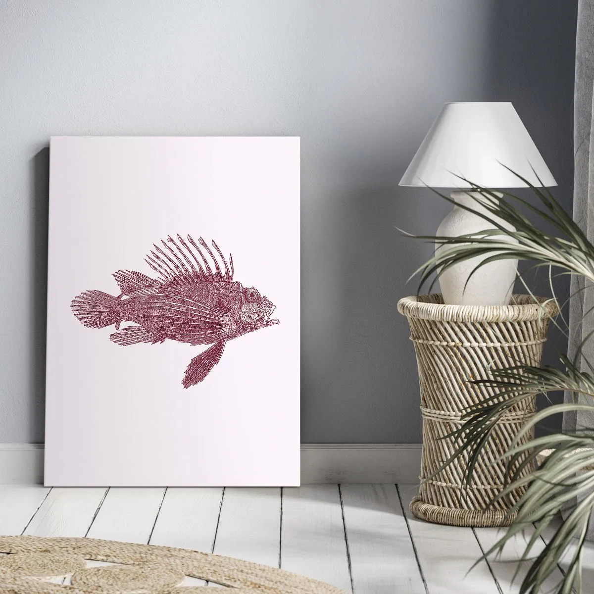 Quadro em tela - Um habitante de águas exóticas - 50x70 cm