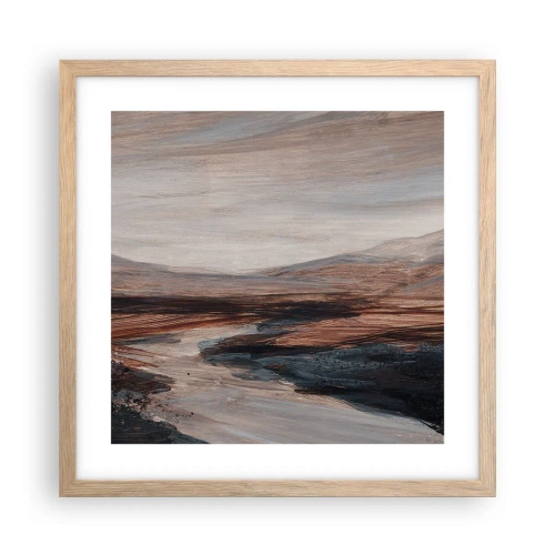 Pôster com moldura de carvalho claro - Um vale tranquilo - 40x40 cm