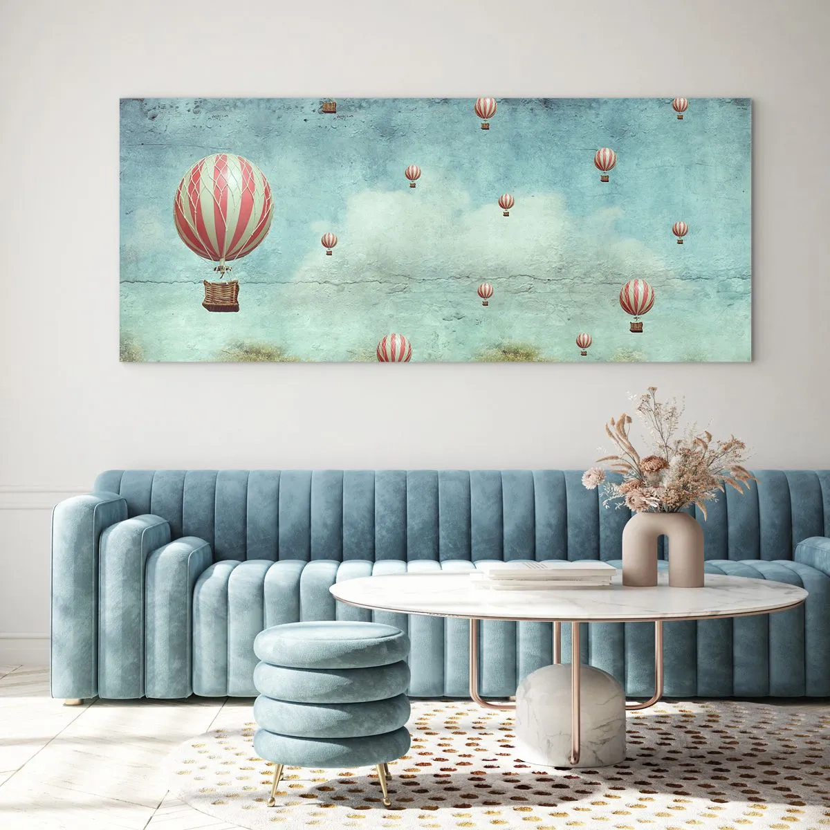 Quadro em vidro - Livres da azáfama da vida - 90x30 cm