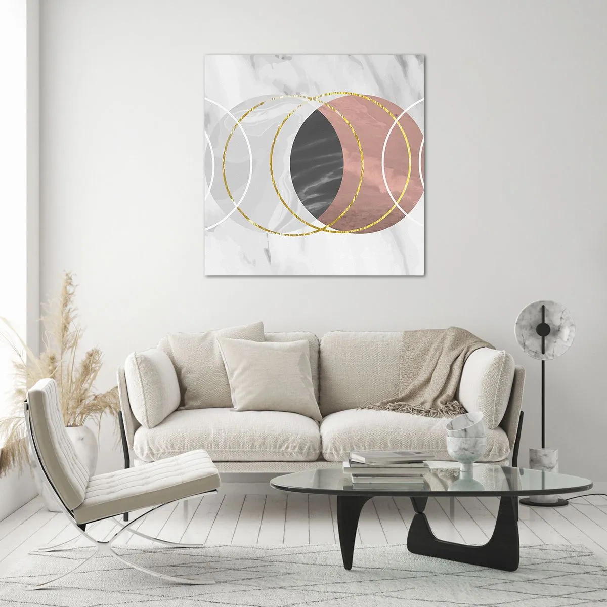 Quadro em vidro - Música das esferas - 30x30 cm