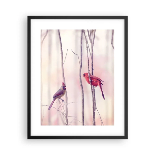 Pôster com moldura preta - O Conto da floresta rosa - 40x50 cm