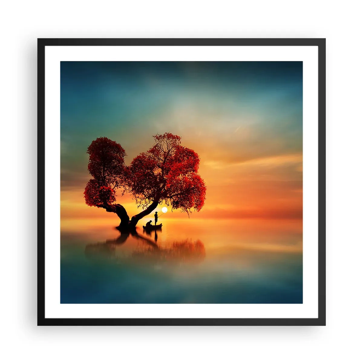 Pôster com moldura preta - A distância e o silêncio do mundo - 60x60 cm