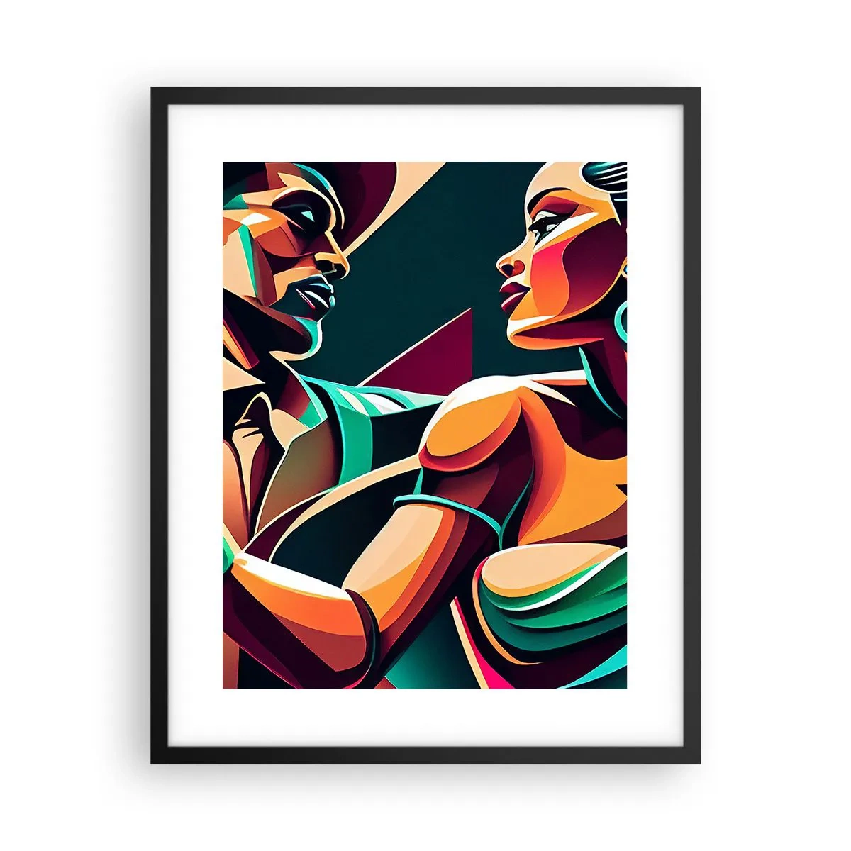 Pôster com moldura preta - No ritmo do coração - 40x50 cm