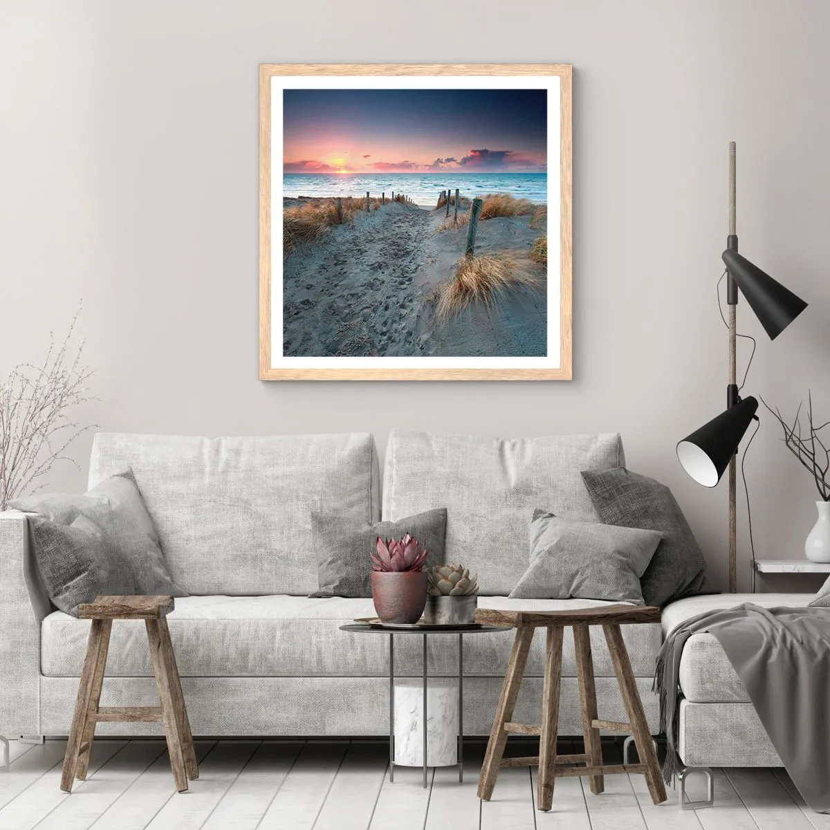 Pôster com moldura de carvalho claro - Derramou um arco-íris de esplendor radiante.... - 30x30 cm