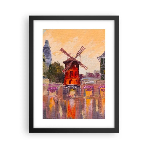 Pôster com moldura preta - Ícones parisienses – Moulin Rouge - 30x40 cm