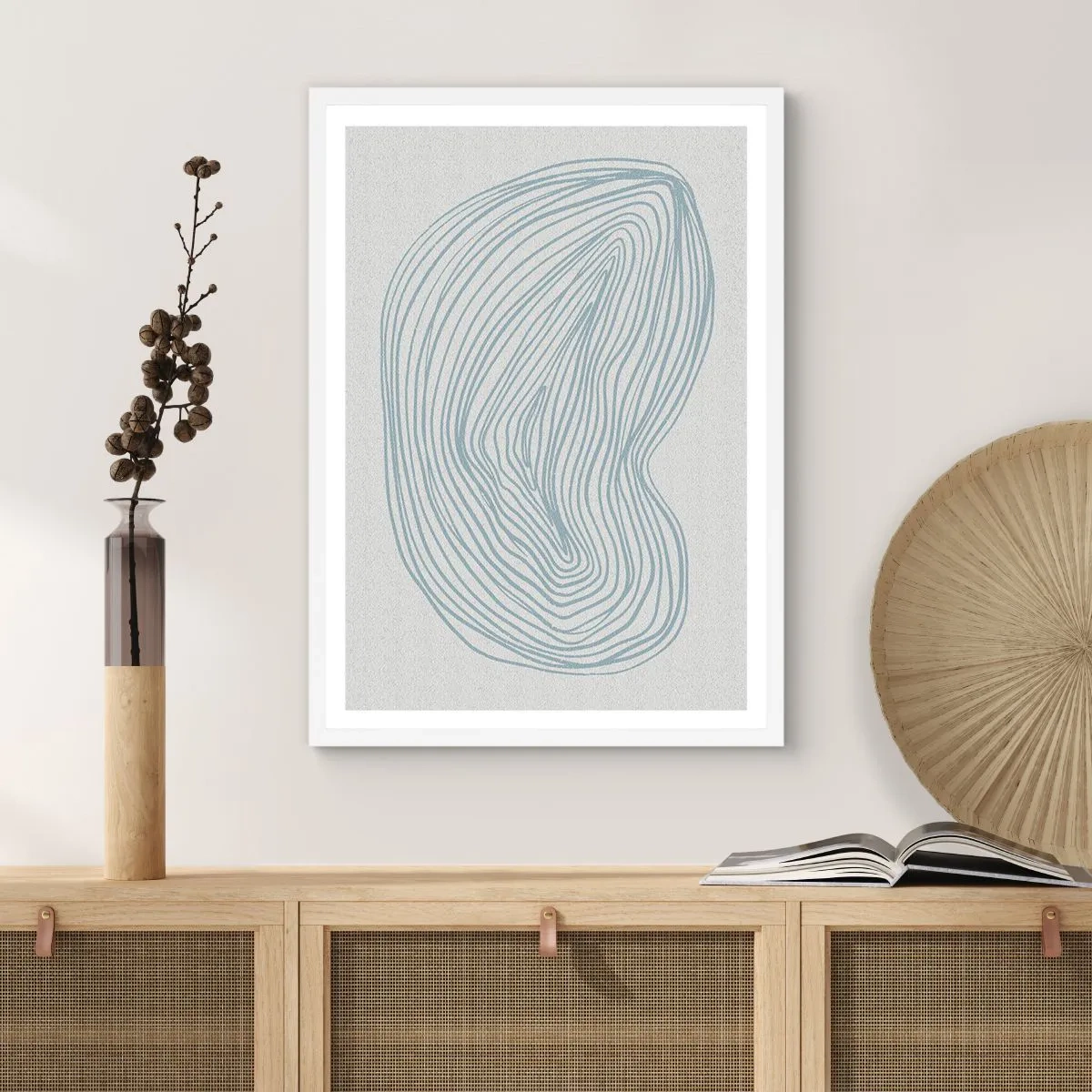 Pôster em moldura branca - Deixe cair o sorriso - 40x50 cm