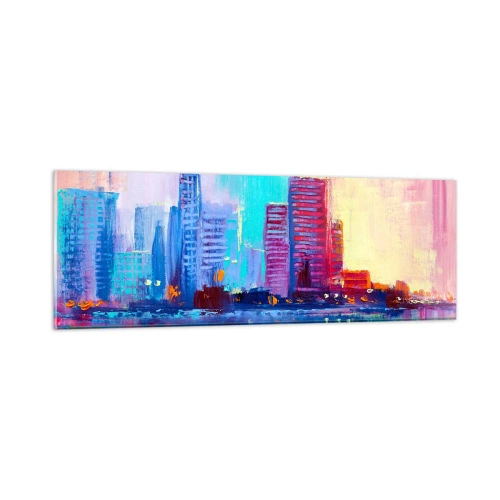 Quadro em vidro - Banhada em cores - 90x30 cm