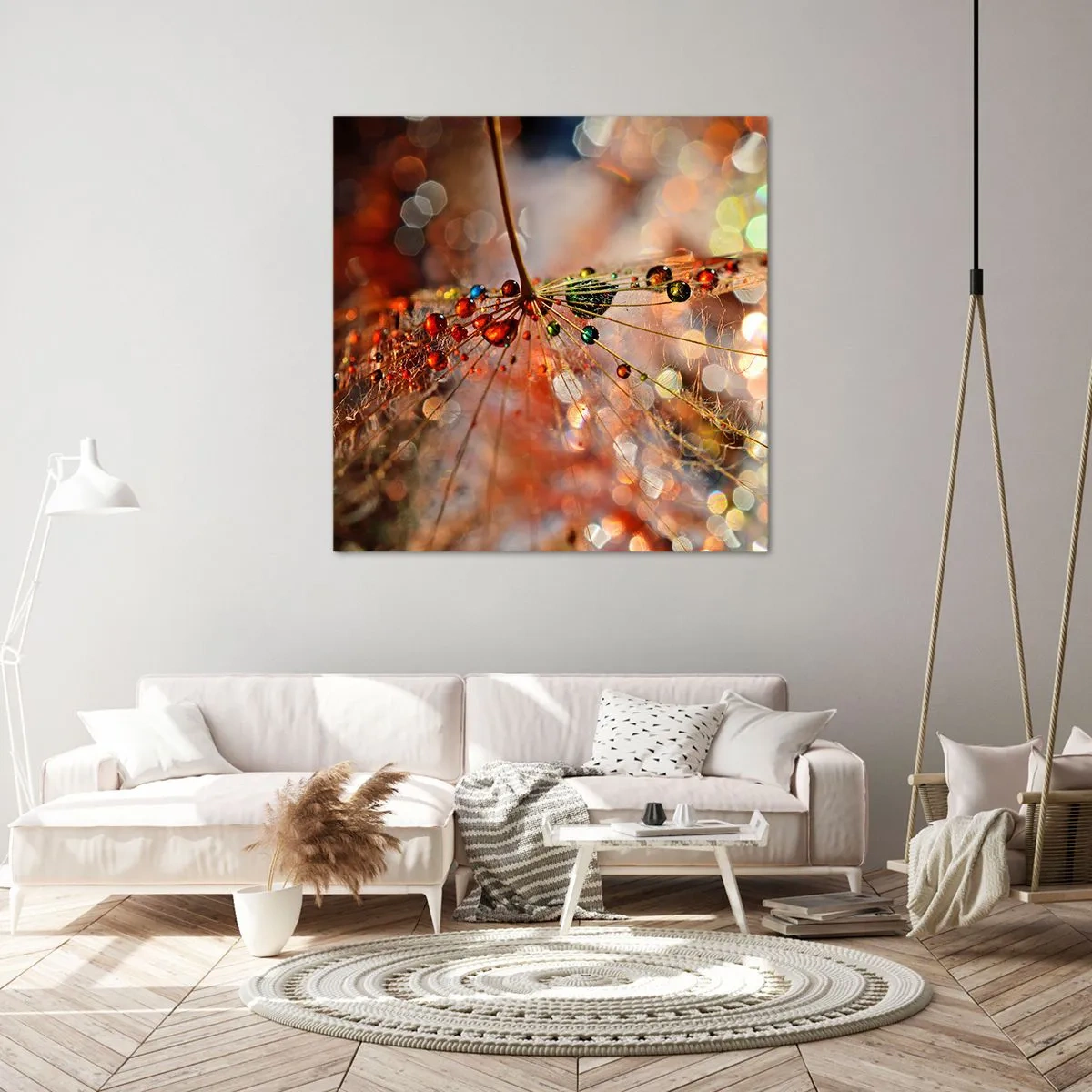 Quadro em tela - Enroscado numa teia de aranha - 70x70 cm