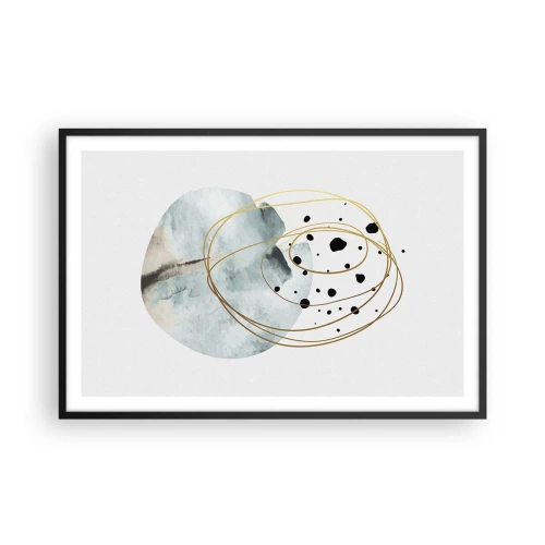 Pôster com moldura preta - No abraço ao espaço - 91x61 cm